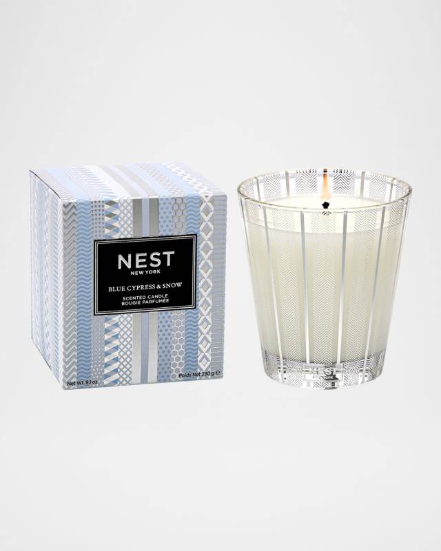 8.1 oz. Blue Cypress and Snow Classic Candle
